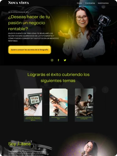 Landing pages fotografía